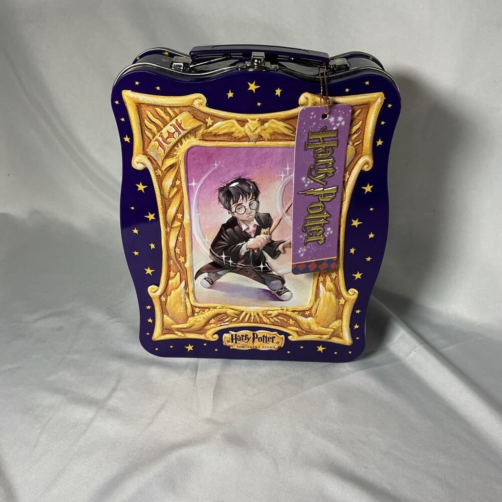 Harry Potter & The Sorcerer's Stone Carry Case/ Lunch Box Metal 2000 Unused Tag
